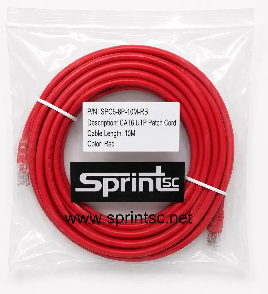[Sprint Premium] SprintSc, Cat.6 UTP Patch Cord 10m, Red (SPC68P10MRB)
