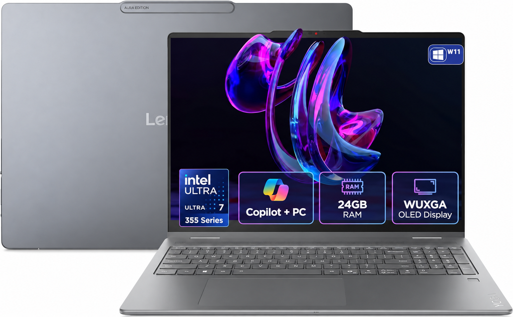 LENOVO YOGA 7i, CORE ULTRA 7 355, 24GB RAM, 512GB SSD, 14" 2K OLED TOUCH X 360, WINDOW 11HOME, 1YEAR, 83TC003XUS