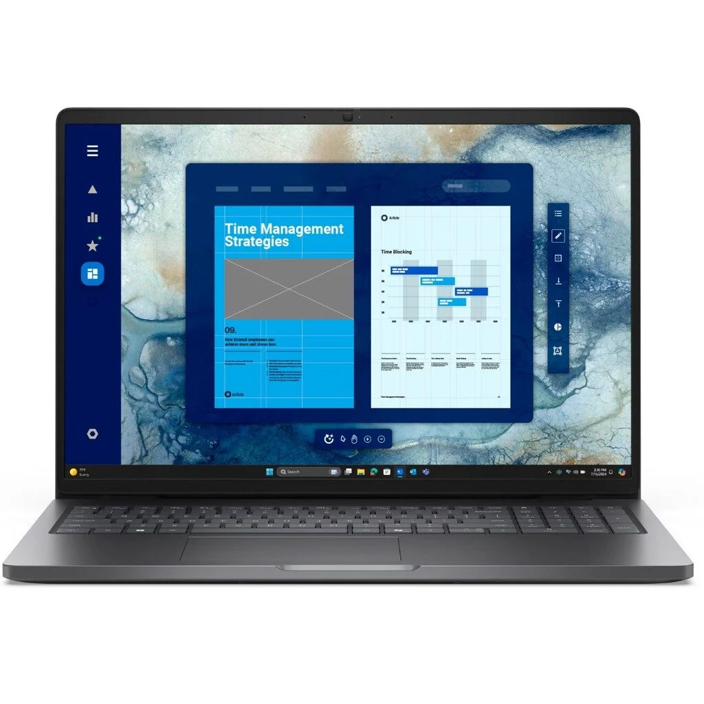 Dell Pro 16 Plus, U7 255U, 16GB RAM, 512GB SSD,  RJ-45, Ubuntu, IR Cam & Mic, WLAN + BT, 16.0" FHD+, AR Backlit Kb, 1YEAR