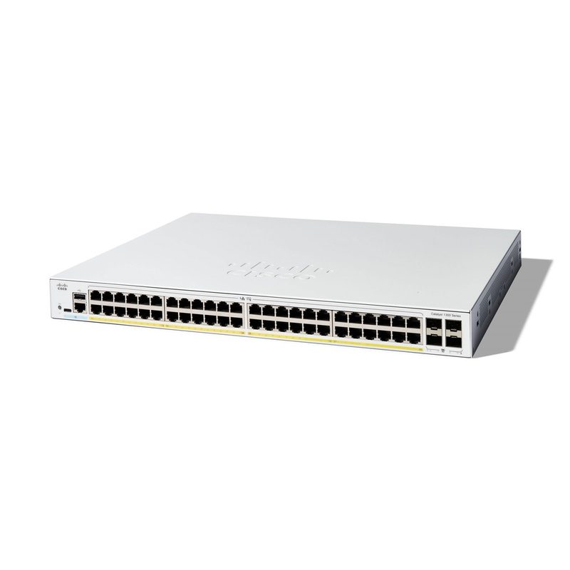 Cisco Business CBS350-48P-4G is a 48-port managed Gigabit Ethernet switch with Power over Ethernet Plus (PoE+) and four SFP fiber uplinks