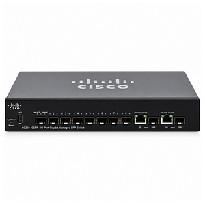 Cisco SG350-10SFP-K9-EU is a 10-port Gigabit Managed SFP Switch