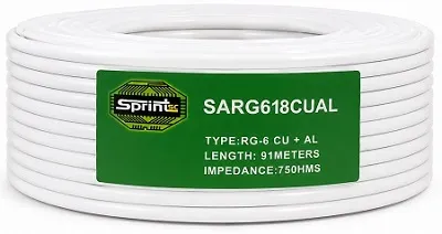 SprintSc, RG-6 Full Copper Cable 100yard,  ( SARG618CUAL)