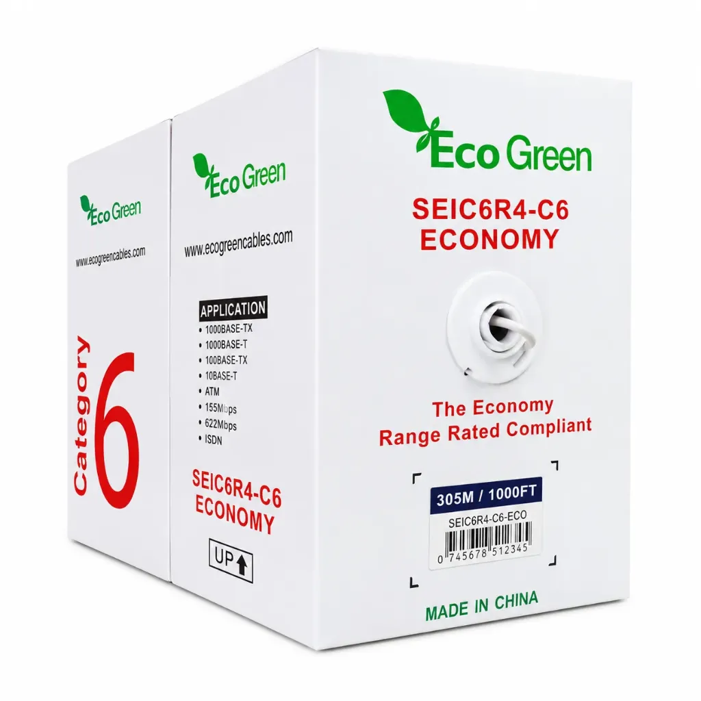 [EcoGreen] EcoGreen, Cat.6 UTP 4 Pair 23AWG Grey Color Cable, 305m Reel (SEIC6R4-C6)