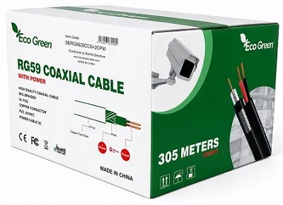 [EcoGreen] EcoGreen RG59, with power, 305m reel (SERG5920CCS+2CPW)