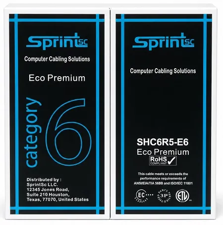 [Sprint Premium] SHC6R5-E6, CAT.6 UTP Cable Solid Copper, 24AWG Gigabit, PVC Jacket, Colour Grey RAL7032 , Reel in Box/305m, ETL / UL Certified