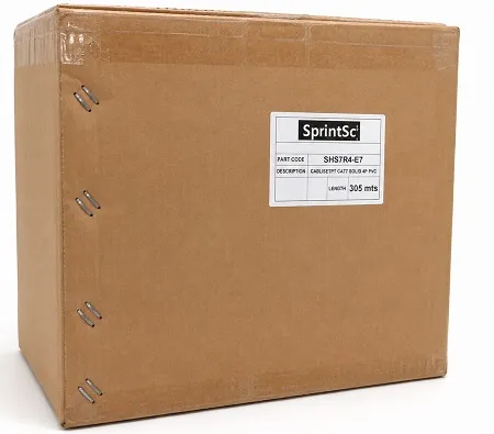 [Sprint Premium] SprintSc Cat.7 Solid Copper  4 Pair, Shielded , PVC Jacket Colour Gray RAL7032 ,  Reel in Box/305m (SHS7R4-E7)