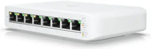 Ubiquiti Networks UniFi Lite 8-Port Gigabit PoE+ Compliant Managed Switch, 52W Power Budget, 8 Gb/s Switching, 4 x PoE+, 8 x Gigabit ETH, Supports UniFi Network Controller, White | USW-Lite-8-PoE