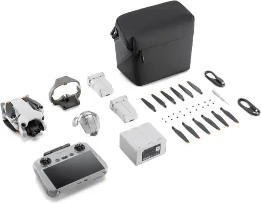 DJI Mini 4 Pro Fly More Combo Plus (DJI RC 2), 1/1.3" CMOS Sensor, ActiveTrack 360° Technology, Two-Way Charging Hub, 3x Intelligent Flight Battery Plus, Type-C to Type-C PD Cable | MT4MFVD
