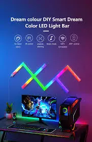 9 LED Wall Lights WiFi Dimmable Smart DIY Light Bar Music Sync APP Control RGB Wall Lights for Gaming Room Home Decor