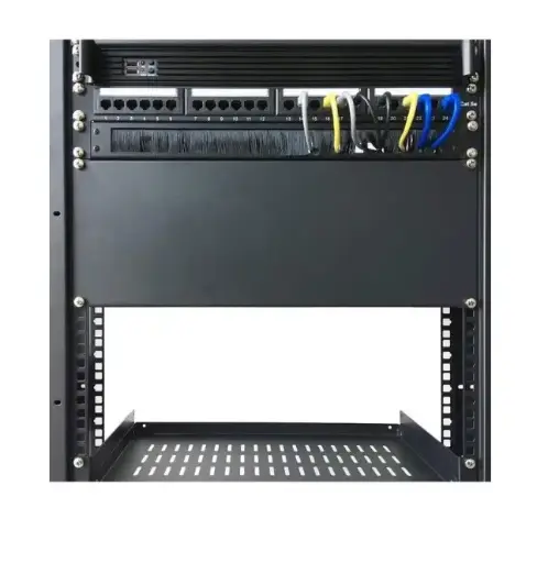 1U Disassembled Rack Mount Cable Management Panel with Brush for Cable Entry for 19-Inch Rack or Cabinet for Network Server Rack Cabinet Enclosure - High Density Filler